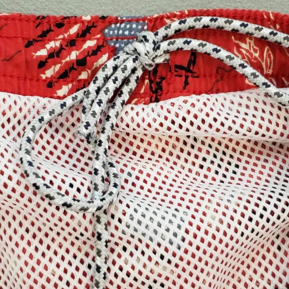 Columbia PFG Swim Trunks Red Men’s Size XXL American Flag Lined Pockets USA